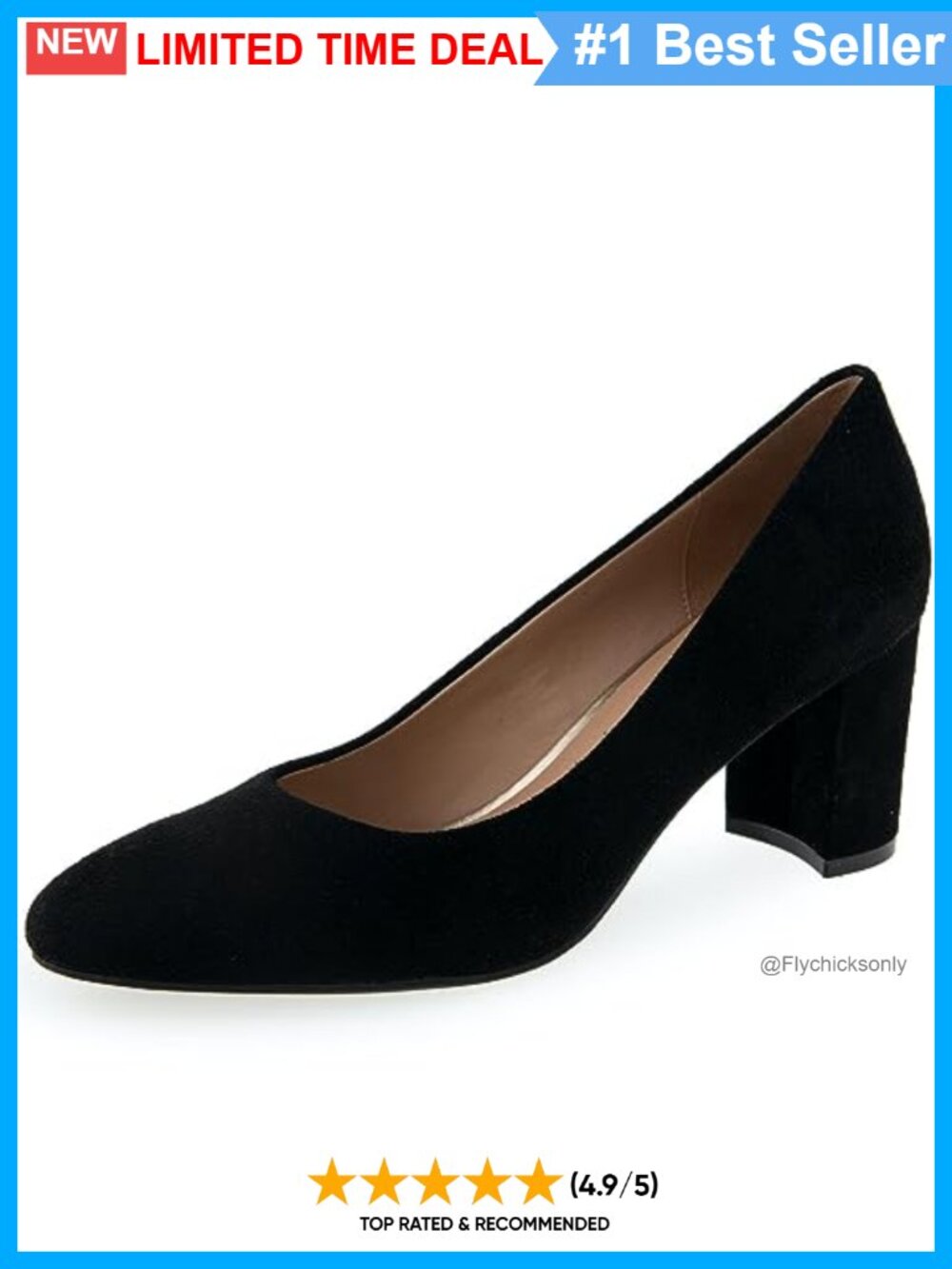 Suede Block Heel Pumps with Ortholite Cushion Almond Toe Slip-On